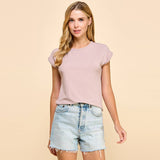 Basic Solid Ribbed Top