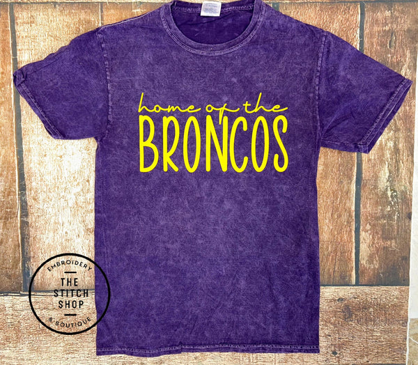 Home of the Broncos Mineral Washed Short Sleeve Shirt