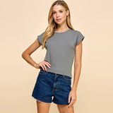 Basic Solid Ribbed Top