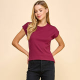 Basic Solid Ribbed Top