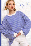 Oversized Striped Long Sleeve Pullover Top