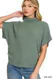 Mock Neck Sweater Side Shirred