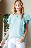 Ruffled Solid Urban Ribbed Top