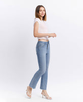 HIGH RISE RAW HEM KICK FLARE JEANS LV1709