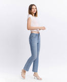 HIGH RISE RAW HEM KICK FLARE JEANS LV1709