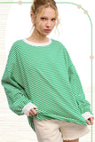 Oversized Striped Long Sleeve Pullover Top