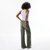 Mid Rise Wide Leg Full Jeans