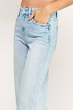 HIGH RISE WIDE LEG W/ DESTROYED HEM JEANS