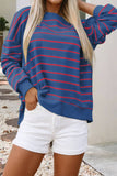 LDC Stripe Stylish Overlap Detail Drop Shoulder Sweatshirt
