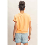 Crew Neck Short Dolman Sleeve Top