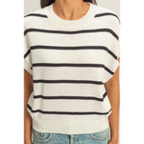 Striped Crew Neck Knit Top