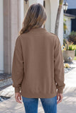 JESUS Letter Patch Graphic Exposed Seam Mock Neck Sweatshirt