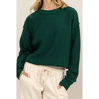 CROPPED OVERSIZED KNIT SWEATER