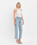 90'S SUPER HIGH RISE ANKLE SLIM WIDE JEANS