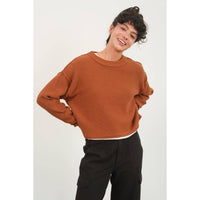 CROPPED OVERSIZED KNIT SWEATER