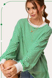 Oversized Striped Long Sleeve Pullover Top