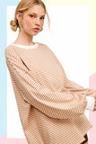 Oversized Striped Long Sleeve Pullover Top