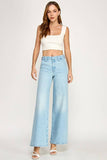 HIGH RISE TROUSER DETAIL COMFORT WIDE LEG