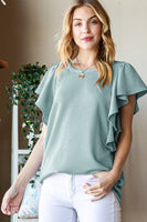 Ruffled Solid Urban Ribbed Top