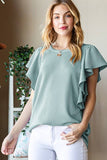 Ruffled Solid Urban Ribbed Top