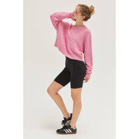 Long Sleeve Square Texture Sweater