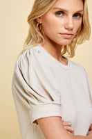 Solid Top with Puffy Sleeves