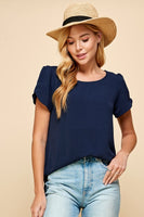 Solid Top With Detailed Sleeves