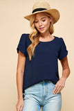 Solid Top With Detailed Sleeves