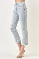 Risen High Rise Distressed Vintage Straight Leg Jean