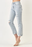 Risen High Rise Distressed Vintage Straight Leg Jean