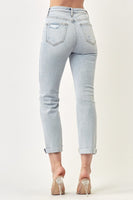 Risen High Rise Distressed Vintage Straight Leg Jean