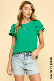 Double Ruffled Sleeve Top