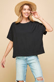 Oversized Solid Top with Half Sleeves