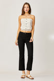 Risen Mid Rise Crop Straight Jeans