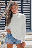 Oversize Drop Shoulder Reversible Mock Neck Sweatshirt