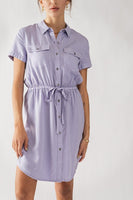 Slim Fit Short Sleeve Waistband Mini Dress