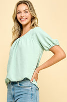 Solid Flowy Top with Hem Detail