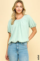 Solid Flowy Top with Hem Detail