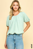 Solid Flowy Top with Hem Detail
