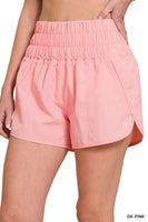 Windbreaker Smocked Waistband Running Shorts