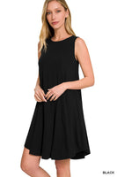 Sleeveless Round Hem Swing Dress