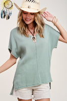 V-Neck Cotton Gauze Top