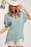 V-Neck Cotton Gauze Top