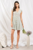 Speckled Button Up Mini Dress