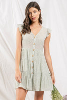 Speckled Button Up Mini Dress