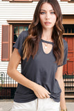 Short Sleeve Cut Out Top
