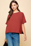 Oversized Solid Top with Half Sleeves