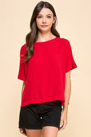 Oversized Solid Top with Half Sleeves
