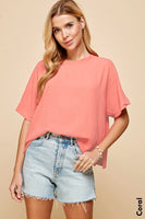 Oversized Solid Top with Half Sleeves
