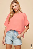 Oversized Solid Top with Half Sleeves